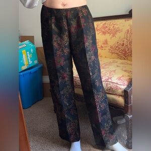 Jones New York Jacquard Autumn Floral Trouser Pants